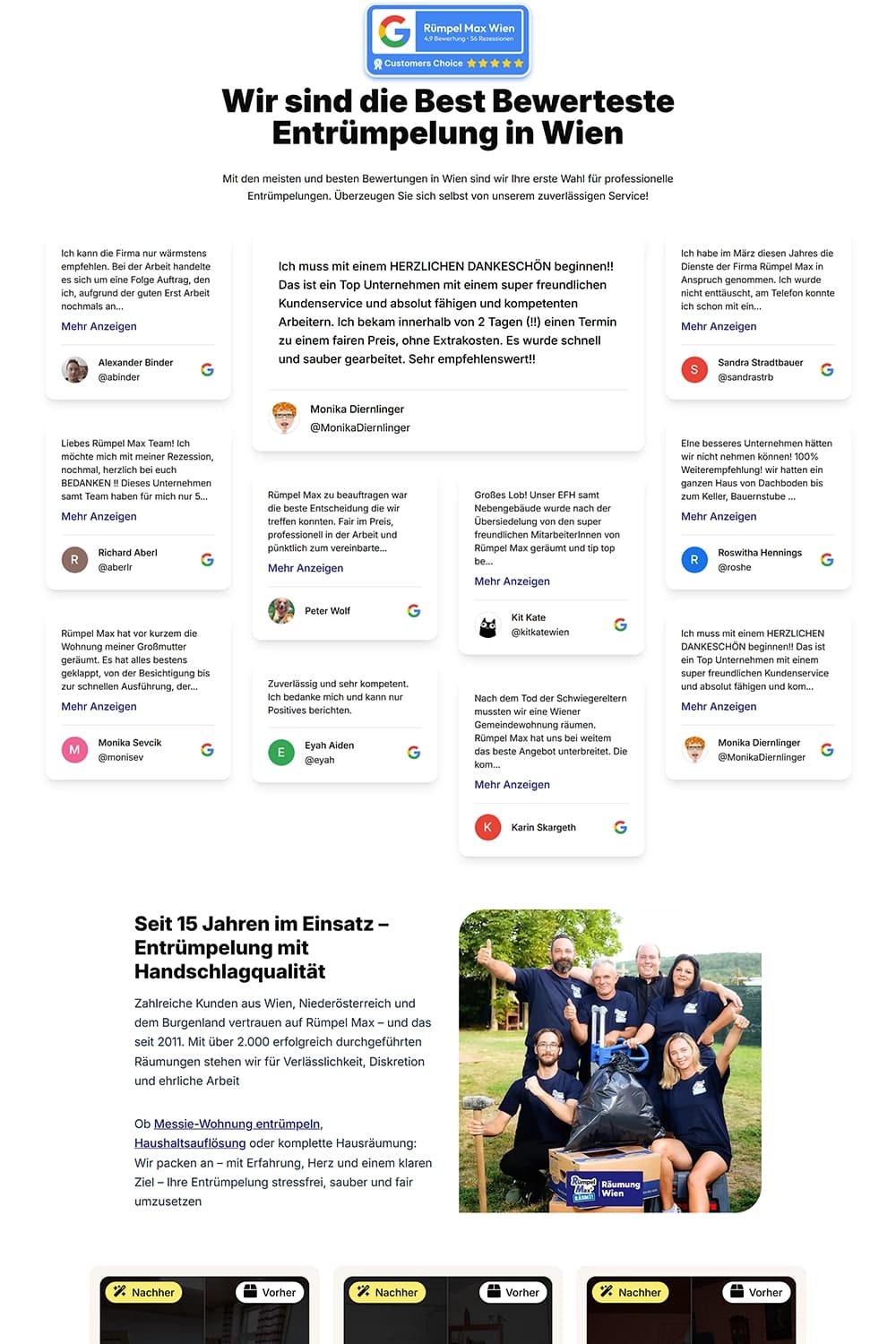 Detailansicht: Trust-Elemente, Bewertungen und CTAs